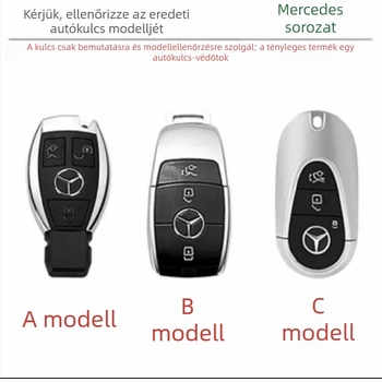 Mercedes-Benz E300L kulcsvédő tok - kompatibilis C260L/C200L/GLC/GLB/GLE350/E260, kereszt mintázat, PVC