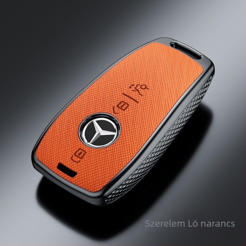 Mercedes-Benz E300L kulcsvédő tok - kompatibilis C260L/C200L/GLC/GLB/GLE350/E260, kereszt mintázat, PVC