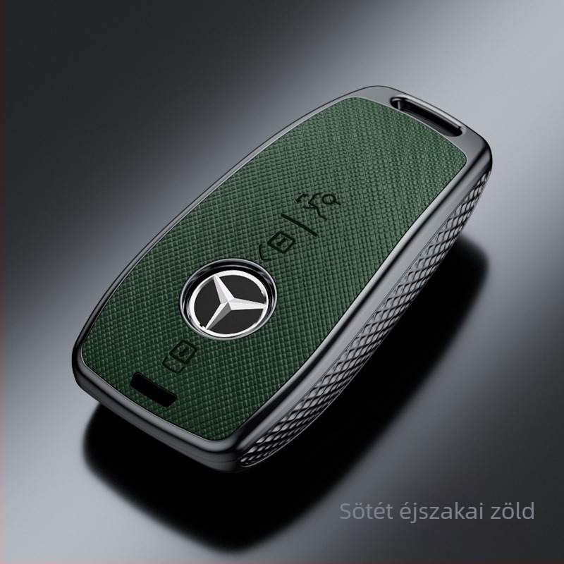 Mercedes-Benz E300L kulcsvédő tok - kompatibilis C260L/C200L/GLC/GLB/GLE350/E260, kereszt mintázat, PVC