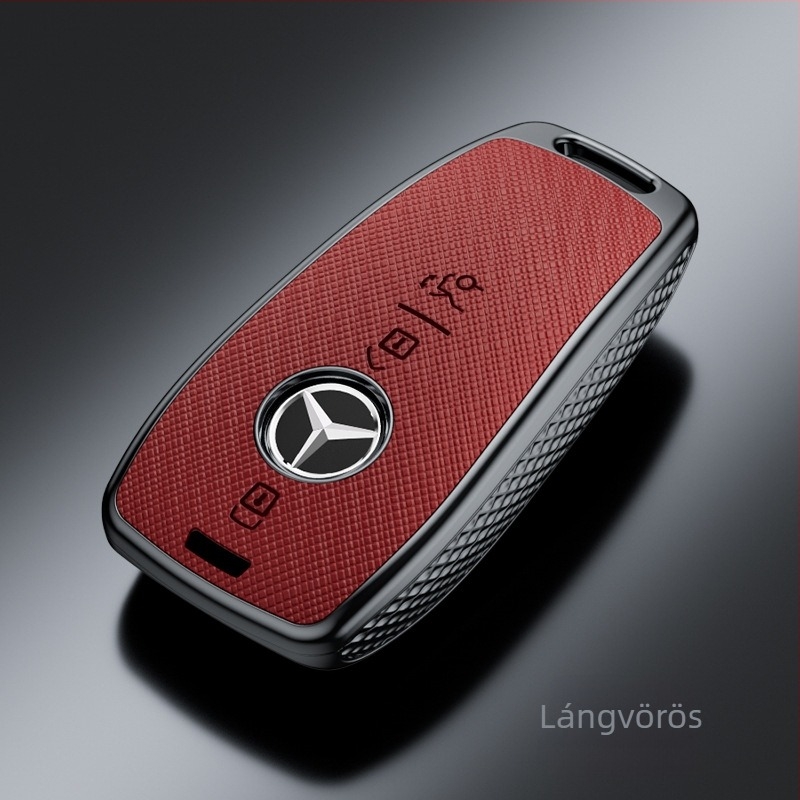 Mercedes-Benz E300L kulcsvédő tok - kompatibilis C260L/C200L/GLC/GLB/GLE350/E260, kereszt mintázat, PVC