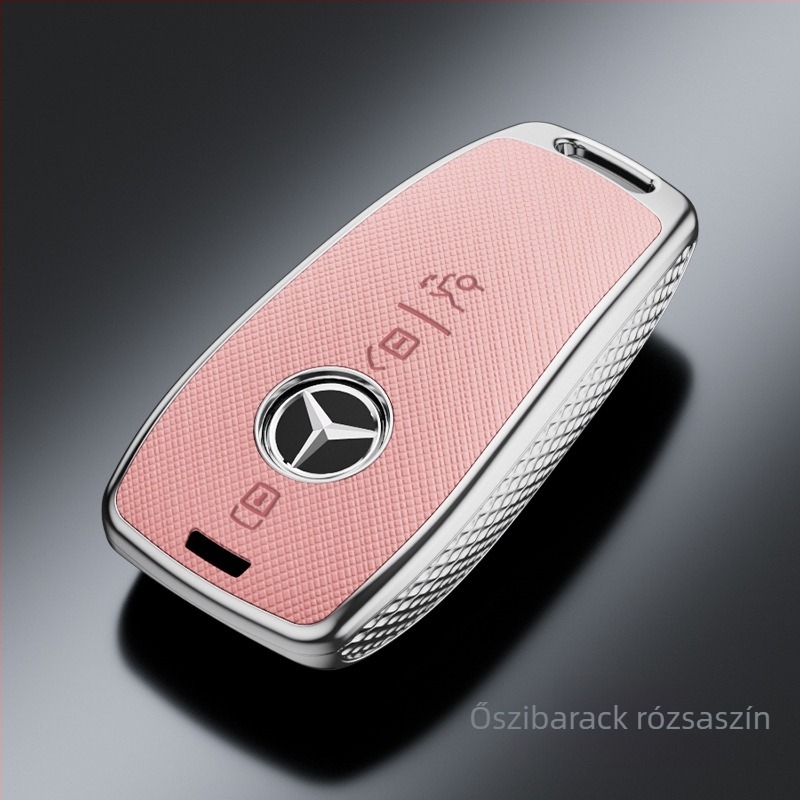 Mercedes-Benz E300L kulcsvédő tok - kompatibilis C260L/C200L/GLC/GLB/GLE350/E260, kereszt mintázat, PVC
