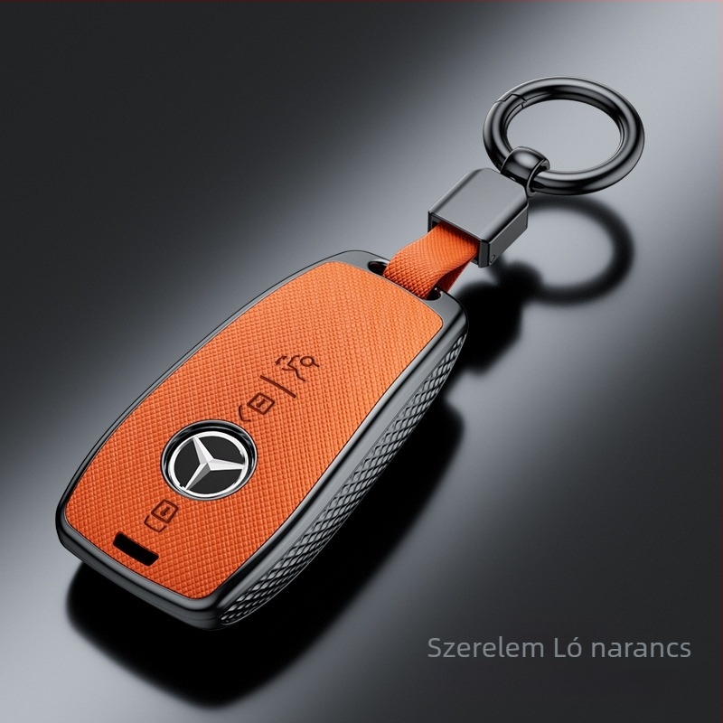 Mercedes-Benz E300L kulcsvédő tok - kompatibilis C260L/C200L/GLC/GLB/GLE350/E260, kereszt mintázat, PVC
