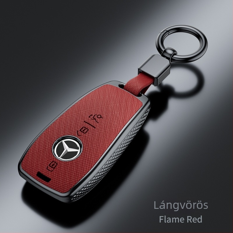 Mercedes-Benz E300L kulcsvédő tok - kompatibilis C260L/C200L/GLC/GLB/GLE350/E260, kereszt mintázat, PVC