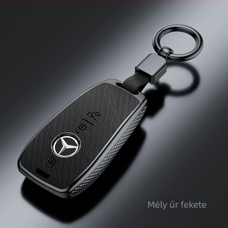 Mercedes-Benz E300L kulcsvédő tok - kompatibilis C260L/C200L/GLC/GLB/GLE350/E260, kereszt mintázat, PVC