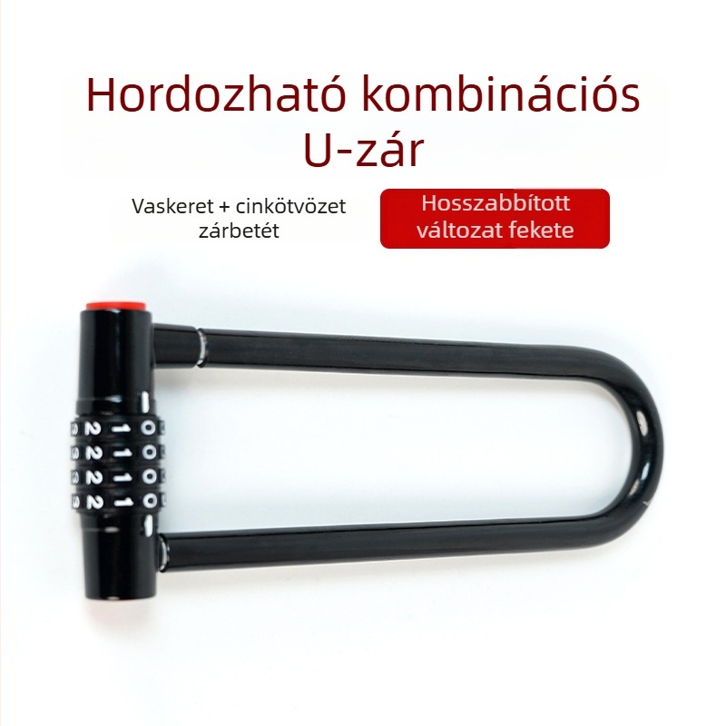 Jelszavas U-zár elektromos járművekhez, ötvözetből, vízálló és korrózióálló, üvegajtókhoz otthonra és üzletbe