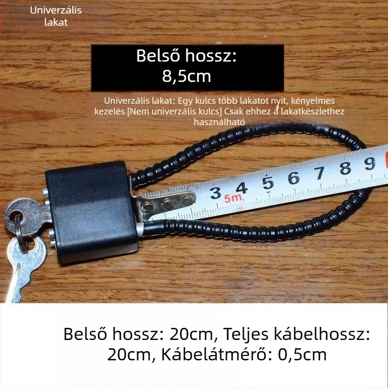 Acélkábeles lakat szekrényekhez és fájlokhoz
