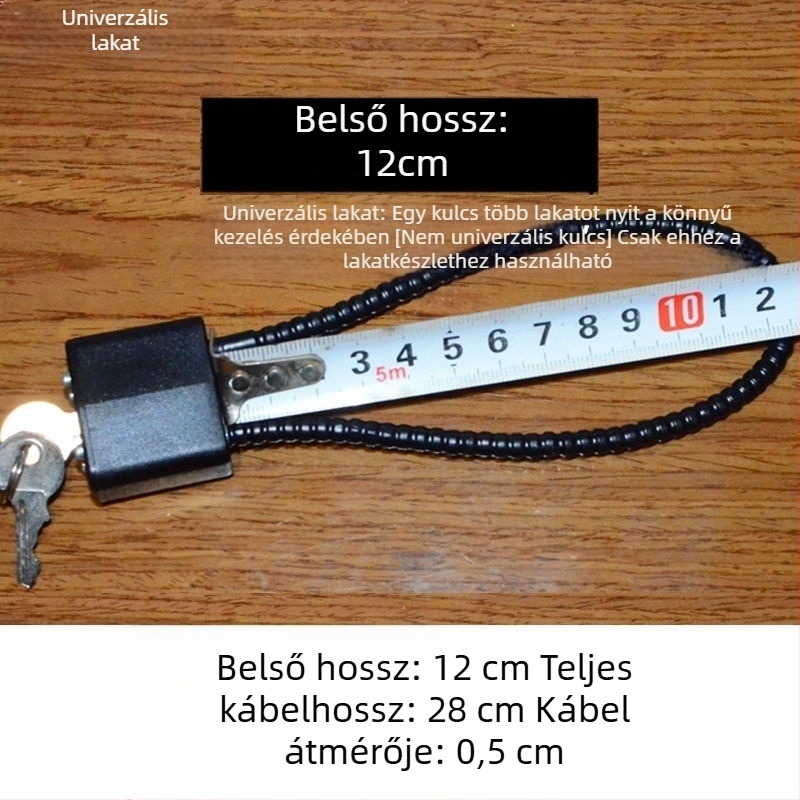 Acélkábeles lakat szekrényekhez és fájlokhoz