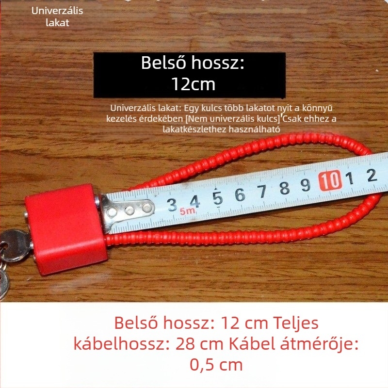 Acélkábeles lakat szekrényekhez és fájlokhoz