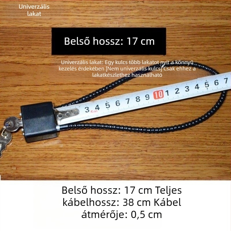 Acélkábeles lakat szekrényekhez és fájlokhoz