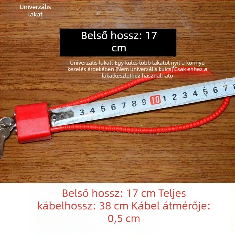 Acélkábeles lakat szekrényekhez és fájlokhoz