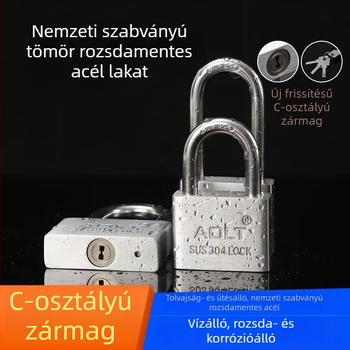 304 rozsdamentes acél kültéri lakat – vízálló, rozsda- és korrózióálló, lopás elleni és kifeszítés elleni védelem kapukhoz és ajtókhoz