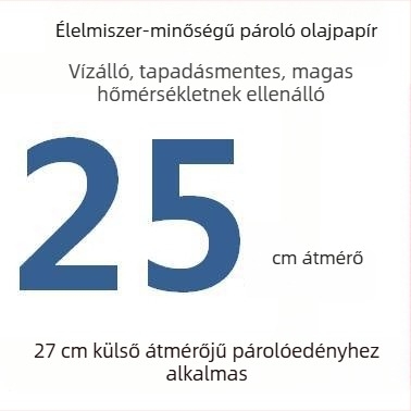 Egyszer használatos perforált gőzölőpapír szilikonolaj bevonattal, tapadásmentes, élelmiszer-minőség, 9–65 cm