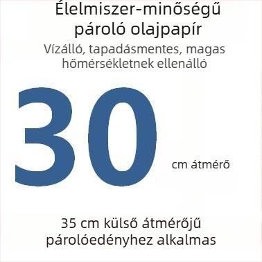 Egyszer használatos perforált gőzölőpapír szilikonolaj bevonattal, tapadásmentes, élelmiszer-minőség, 9–65 cm