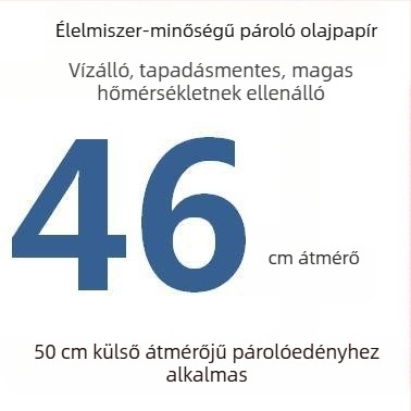 Egyszer használatos perforált gőzölőpapír szilikonolaj bevonattal, tapadásmentes, élelmiszer-minőség, 9–65 cm