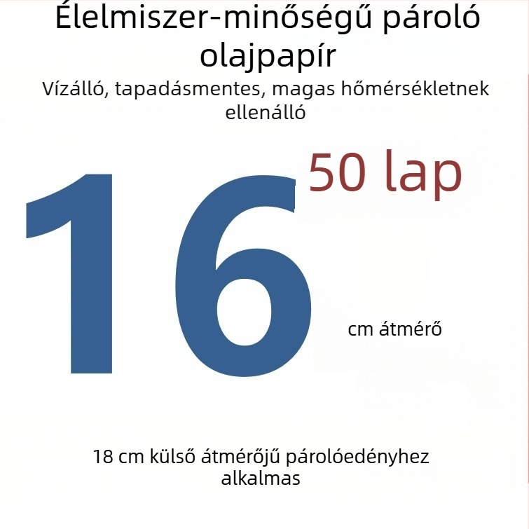Egyszer használatos perforált gőzölőpapír szilikonolaj bevonattal, tapadásmentes, élelmiszer-minőség, 9–65 cm