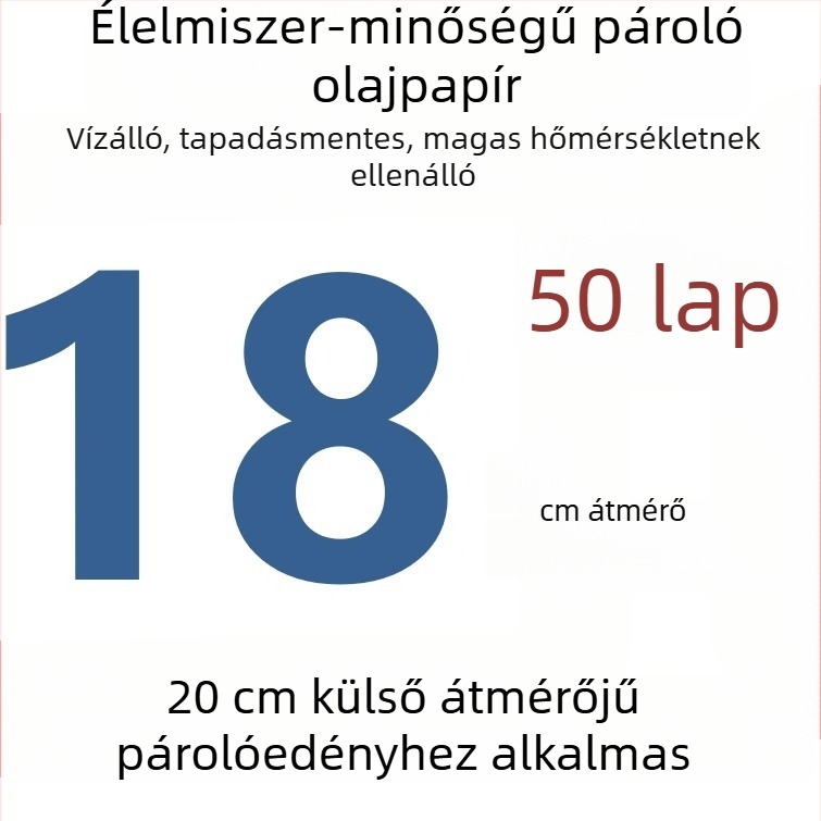 Egyszer használatos perforált gőzölőpapír szilikonolaj bevonattal, tapadásmentes, élelmiszer-minőség, 9–65 cm