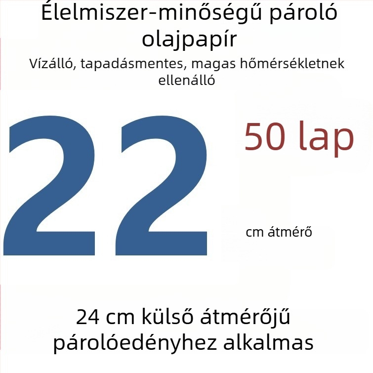 Egyszer használatos perforált gőzölőpapír szilikonolaj bevonattal, tapadásmentes, élelmiszer-minőség, 9–65 cm