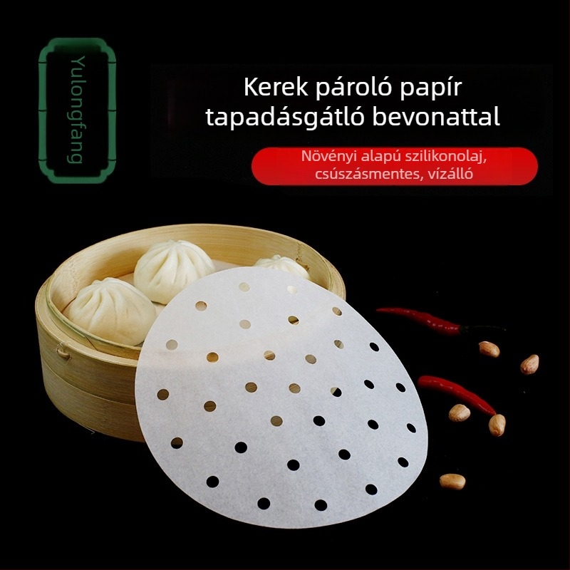 Egyszer használatos perforált gőzölőpapír szilikonolaj bevonattal, tapadásmentes, élelmiszer-minőség, 9–65 cm