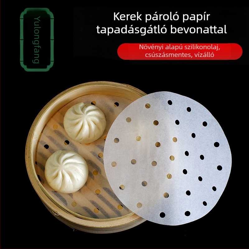 Egyszer használatos perforált gőzölőpapír szilikonolaj bevonattal, tapadásmentes, élelmiszer-minőség, 9–65 cm