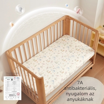 Jingqi pamut bölcsőre tervezett lepedő, varrott matracvédővel, A osztályú gyermekágyhoz