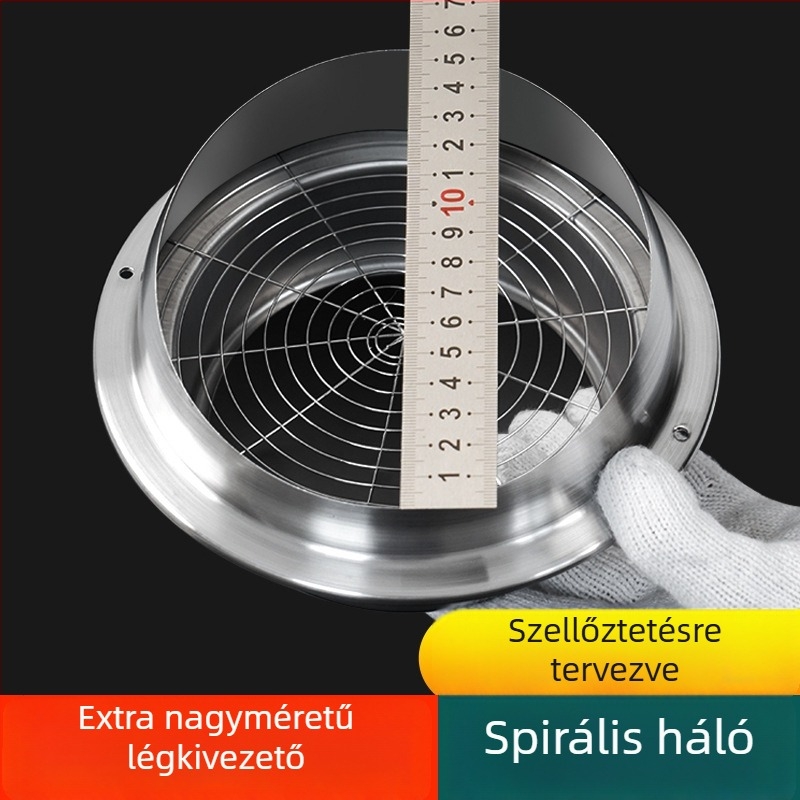 Rozsdamentes acél szellőző sapka madár- és rágcsálóvédelemmel, friss levegő
