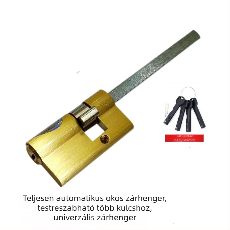 Új ultra rövid automata ujjlenyomat zárhenger, fél-automata okos zár, teljes réz, C osztályú lopás elleni jelszavas zármag