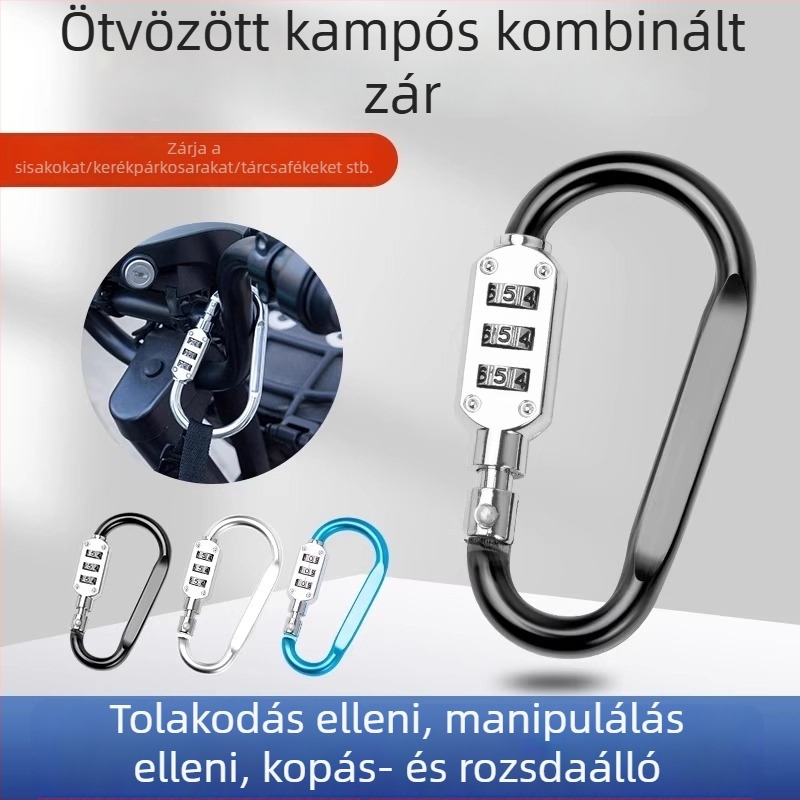 Mechanikus kombinációs zár szekrényekhez, sisakzár elektromos kerékpárhoz és kerékpárkosár-zárhoz