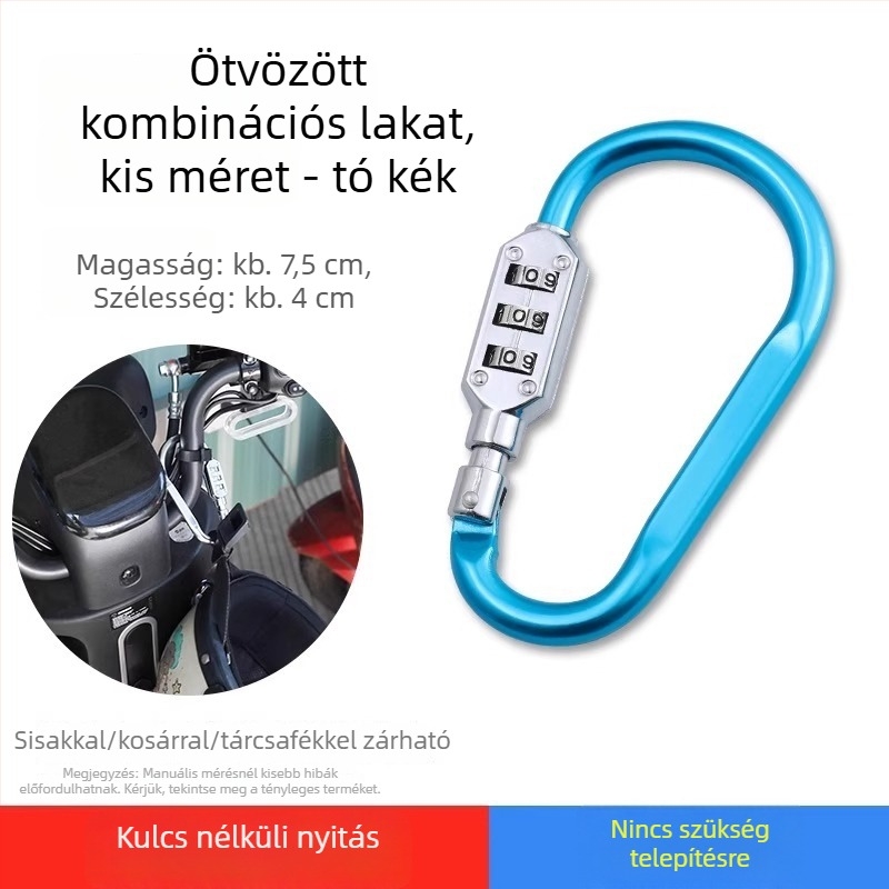 Mechanikus kombinációs zár szekrényekhez, sisakzár elektromos kerékpárhoz és kerékpárkosár-zárhoz