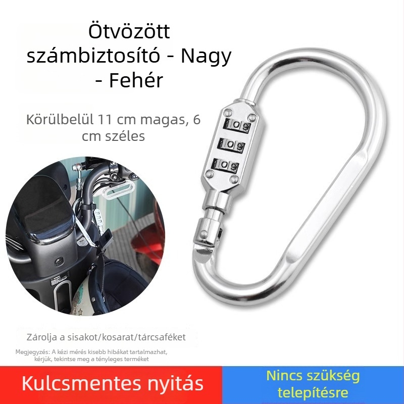 Mechanikus kombinációs zár szekrényekhez, sisakzár elektromos kerékpárhoz és kerékpárkosár-zárhoz
