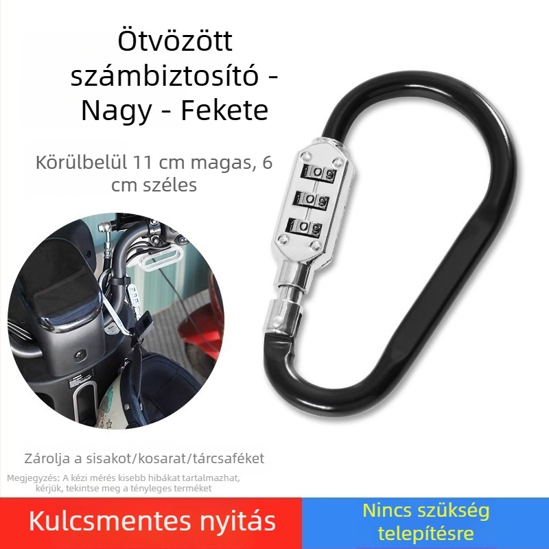 Mechanikus kombinációs zár szekrényekhez, sisakzár elektromos kerékpárhoz és kerékpárkosár-zárhoz