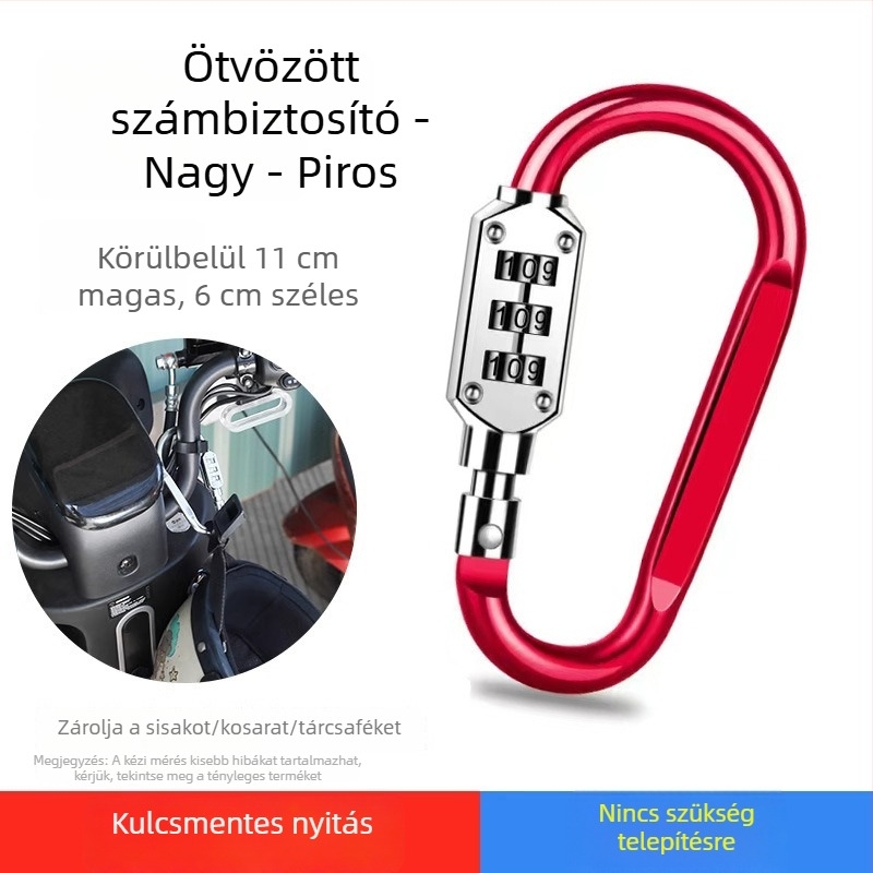 Mechanikus kombinációs zár szekrényekhez, sisakzár elektromos kerékpárhoz és kerékpárkosár-zárhoz