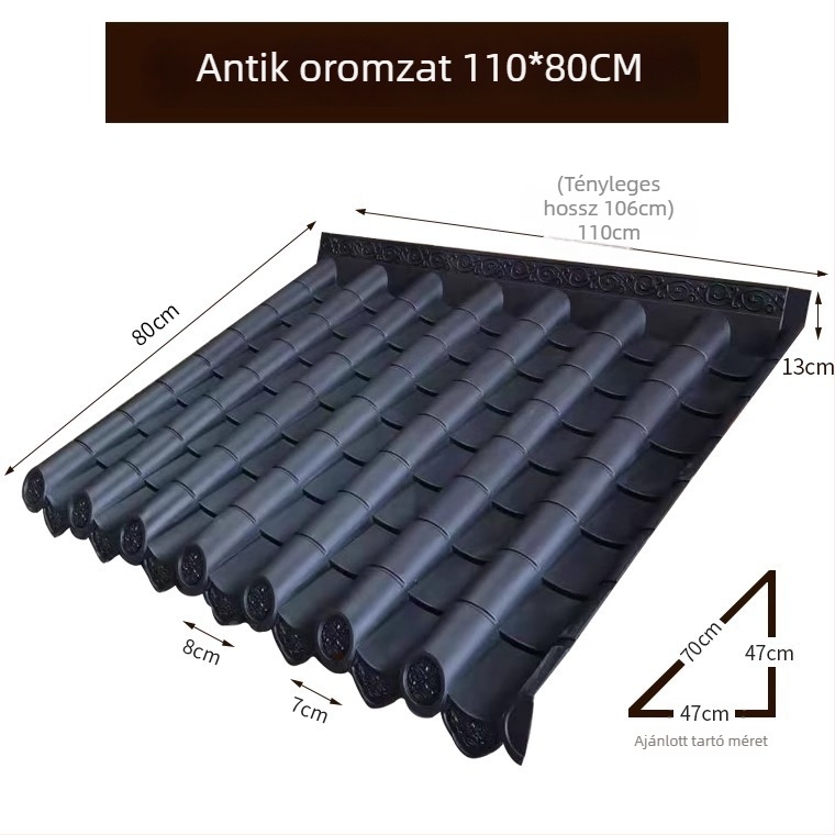 Yan Ying antik stílusú gyanta tető- és ereszlapok, integrált elemek, dekoratív műanyag kerámialapok glazúrral