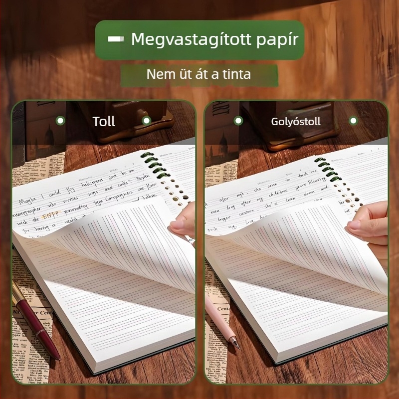 Vastag B5-ös angol füzet levehető oldalakkal, gyakorlatokhoz középiskolától egyetemig, hibák áttekintésére