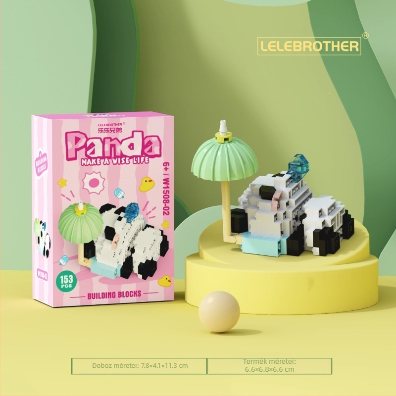 LEGO-kompatibilis Panda National Treasure rajzfilmfigura építőblokkokból álló készlet, ABS műanyag, 100–200 darab