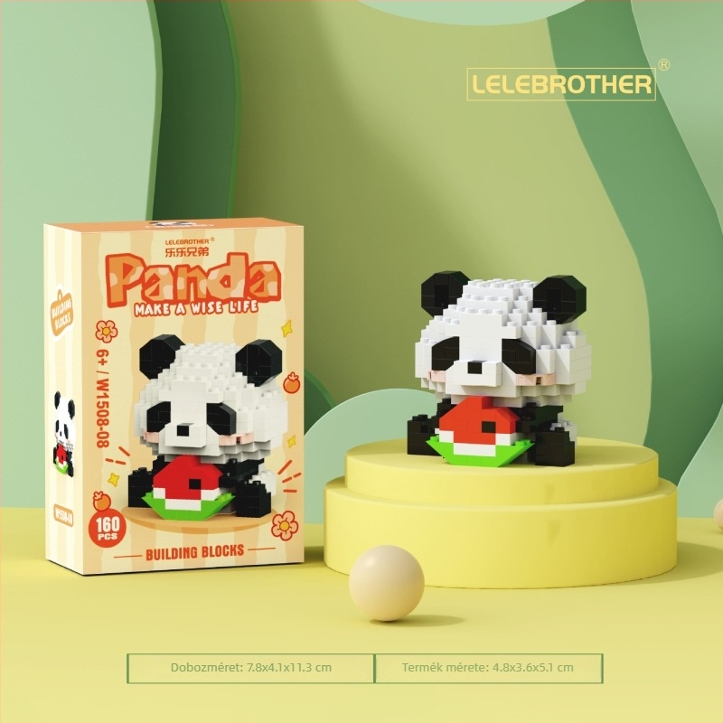 LEGO-kompatibilis Panda National Treasure rajzfilmfigura építőblokkokból álló készlet, ABS műanyag, 100–200 darab