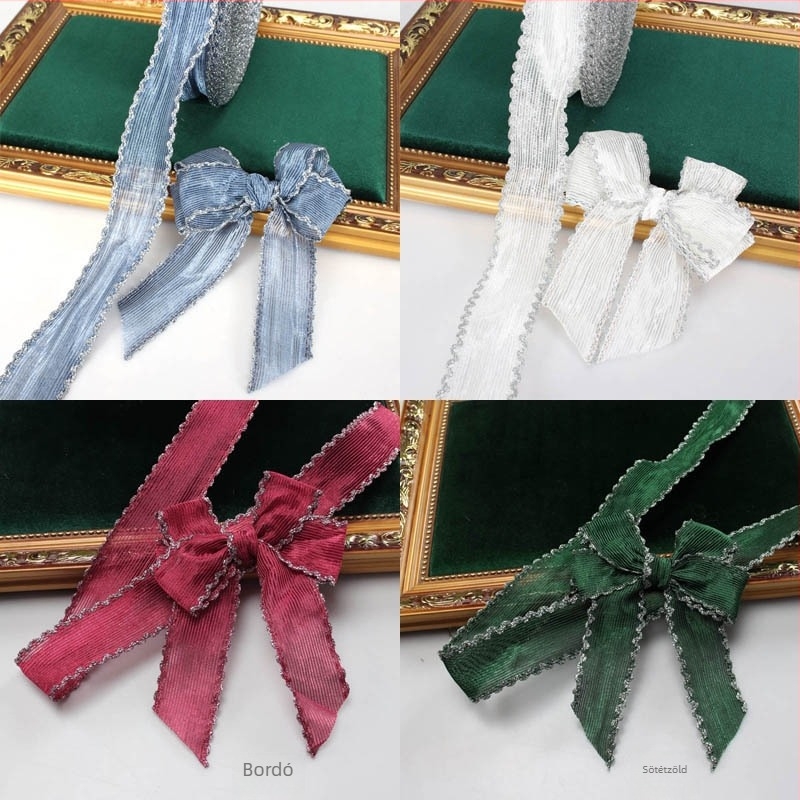 4 cm-es hullámos csipkeháló szalag ruházati kiegészítőkhöz – kézzel készített DIY Lolita masni