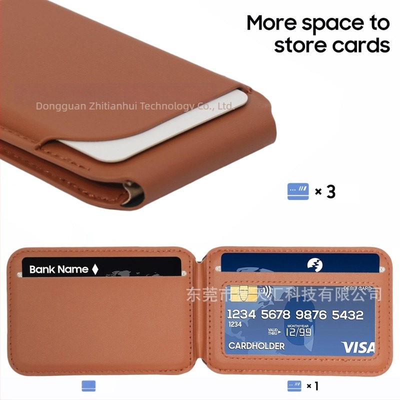 Apple MagSafe kártyatartó PU bőrből, hajtogatható tok, mágneses állvány