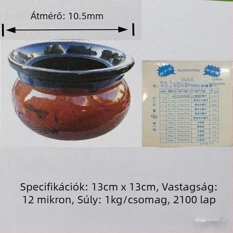 Sütésre tervezett alumínium fólia – levesek Crock-Pot, BBQ-hoz, légsütőhöz, levesek agyagból, tej- és kávéitalokhoz