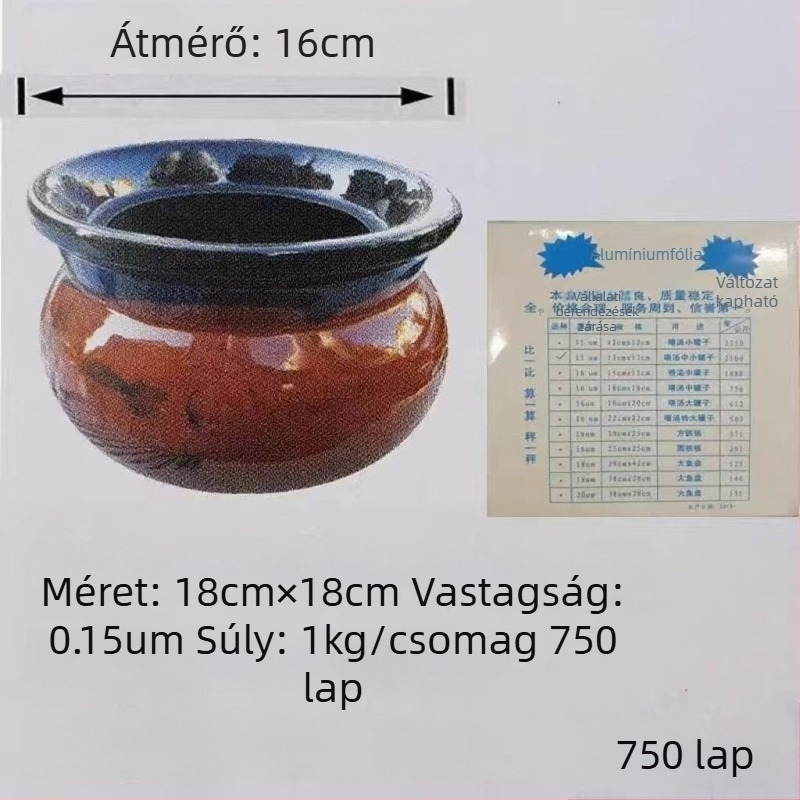 Sütésre tervezett alumínium fólia – levesek Crock-Pot, BBQ-hoz, légsütőhöz, levesek agyagból, tej- és kávéitalokhoz