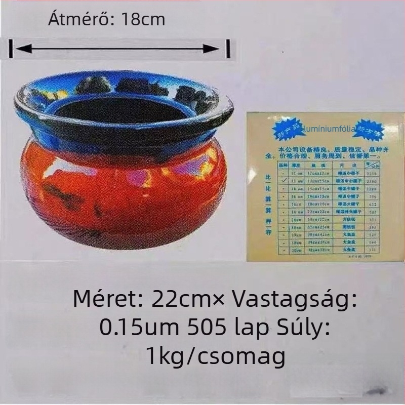 Sütésre tervezett alumínium fólia – levesek Crock-Pot, BBQ-hoz, légsütőhöz, levesek agyagból, tej- és kávéitalokhoz
