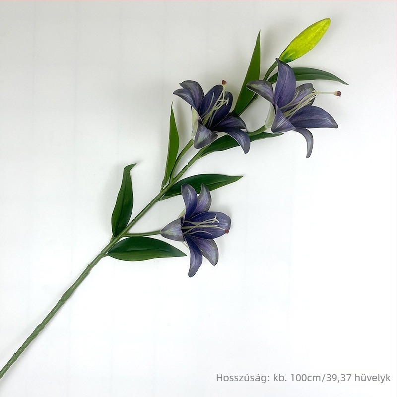 Mesterséges liliom selyemvirágból – esküvői dekoráció, rekvizita fotózáshoz és otthoni dekorációhoz, 100–200 cm magas