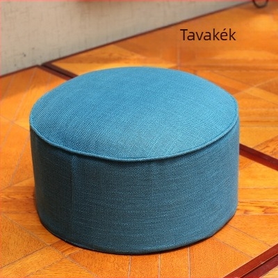 Levehető, mosható len párna tatami stílusú padlóüléshez, megnövelt magasságú és vastag futon-szerű ülőfelület, textil alátét a kávézóasztalhoz, erkélyre és ablakhoz