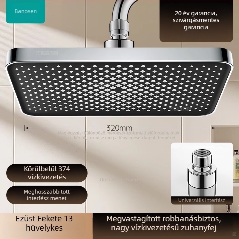 Krémszínű nyomásos zuhanyfej egyetlen fejjel, otthoni használatra
