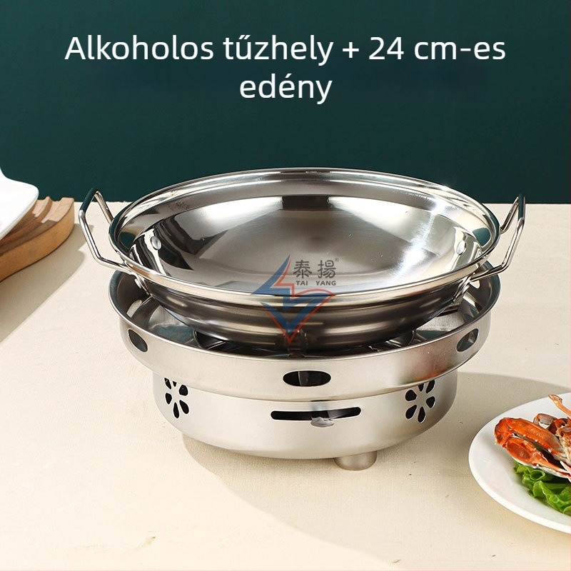 Sűrített szilárd és folyékony alkohollal működő rozsdamentes acél edény – kis forró fazék és száraz fazék, otthonra, étterembe, kollégiumba és kereskedelmi használatra