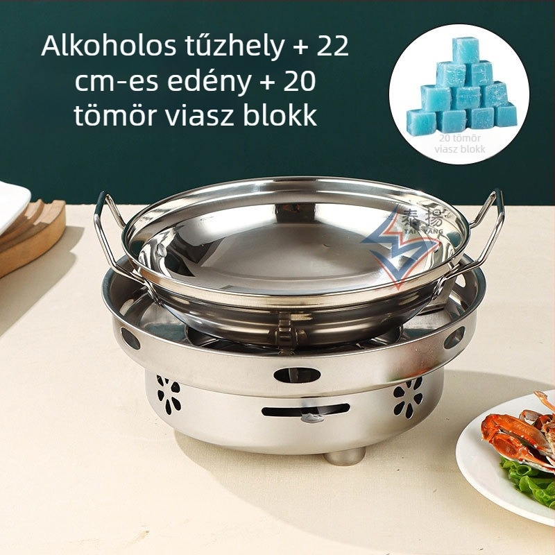 Sűrített szilárd és folyékony alkohollal működő rozsdamentes acél edény – kis forró fazék és száraz fazék, otthonra, étterembe, kollégiumba és kereskedelmi használatra
