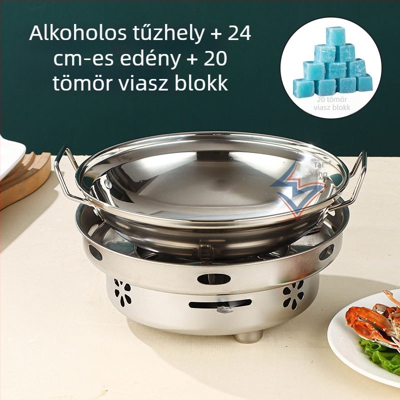 Sűrített szilárd és folyékony alkohollal működő rozsdamentes acél edény – kis forró fazék és száraz fazék, otthonra, étterembe, kollégiumba és kereskedelmi használatra