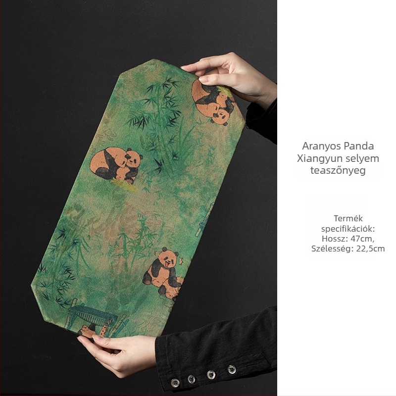 Kétoldalas vastag teafedő alátét, új kínai stílusban, vízálló és csúszásmentes, Zen ihletésű textil hosszú asztalterítő