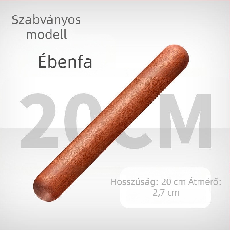 ebenfa nyújtófa, tömörfa, háztartási használatra, gömbfejű tésztanyújtó