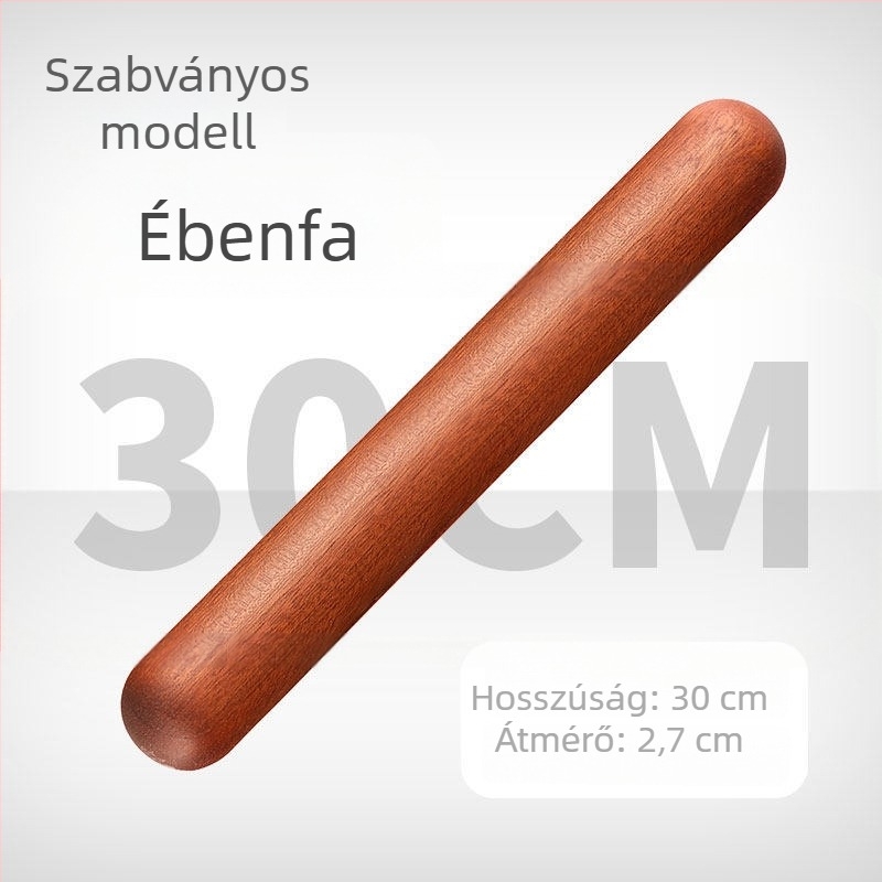 ebenfa nyújtófa, tömörfa, háztartási használatra, gömbfejű tésztanyújtó