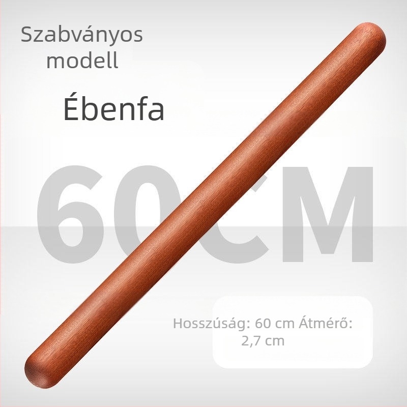 ebenfa nyújtófa, tömörfa, háztartási használatra, gömbfejű tésztanyújtó